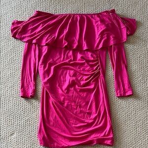 NWT pink maternity off shoulder dress